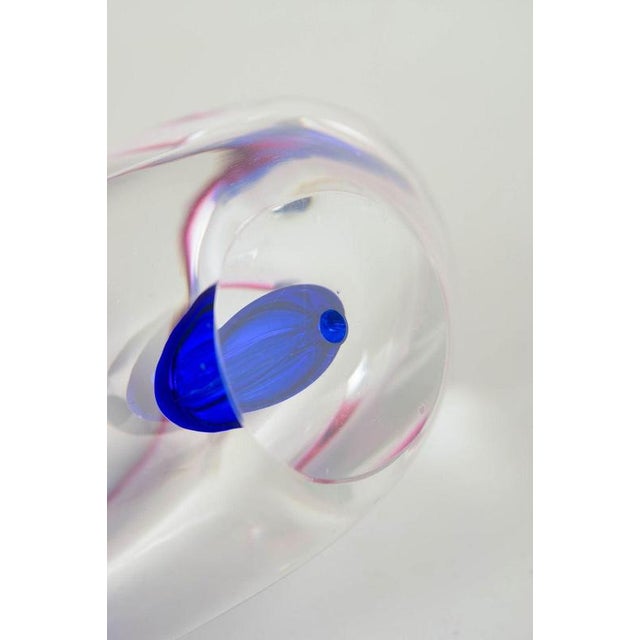 Organic-Shaped Murano Sommerso Art Glass Bowl, 1960s For Sale - Image 4 of 5