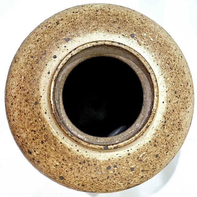 1970's Striped Stoneware Covered Storage Jar - Ken Edwards Montana Potter For Sale - Image 12 of 15