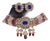 Late 20th Century Natural 121.63Cts Tanzanite Uncut Diamond Pearl Ruby Tourmaline Solid 18k Gold Choker Necklace & Earrings Set, 3 Pieces For Sale