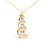 Crafted from lustrous 10k yellow gold, this exquisite pendant necklace features a trio of round brilliant-cut natural...