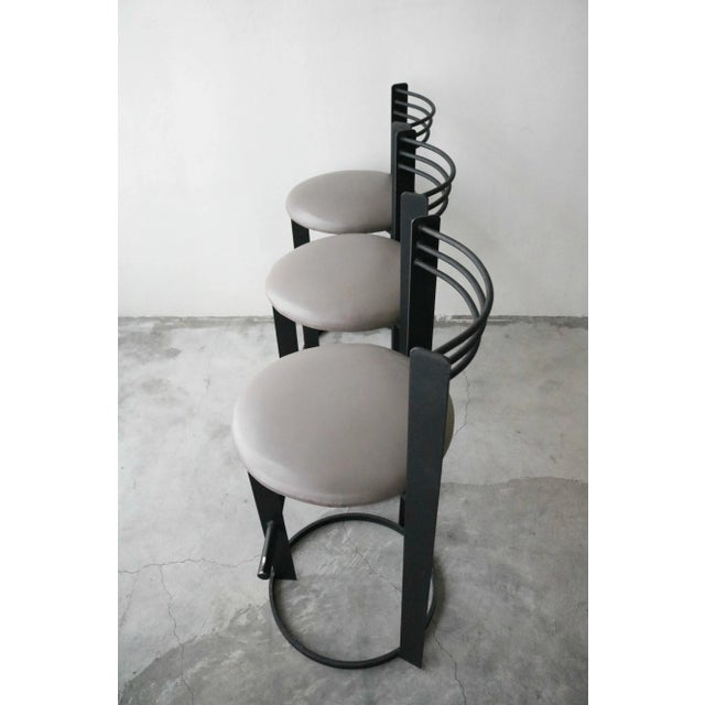 1990s 1990s Postmodern Minimalist Bar Stools - Set of 3 For Sale - Image 5 of 8