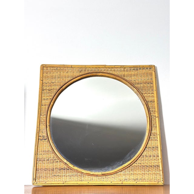 Vintage Bamboo Mirror, Italy, 1960s For Sale - Image 6 of 7