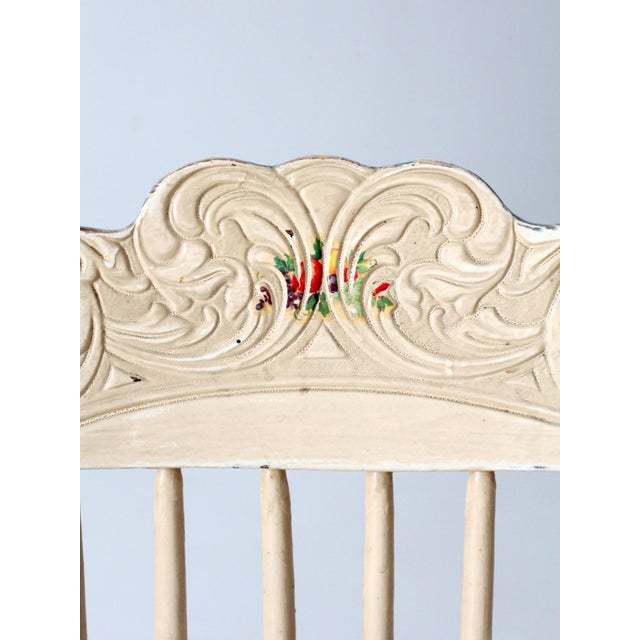Antique Folk Art Painted Farmhouse Chairs Pair For Sale - Image 6 of 18