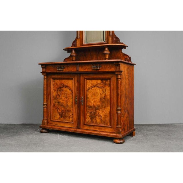 Gründerzeit Sideboard in Walnut with Mirrored Top, 1800s For Sale - Image 18 of 18