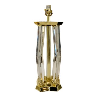 Global Views Modern Brass and Acrylic Table Lamp For Sale