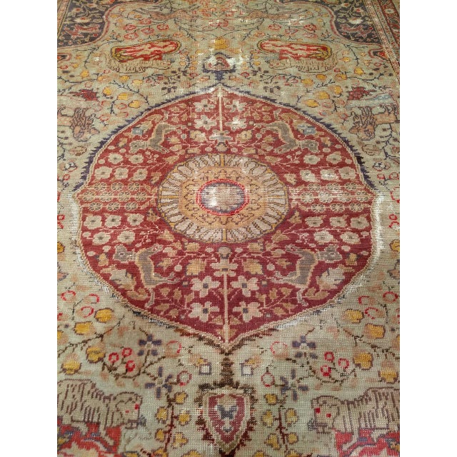 Antique Turkish Sivas Rug, Handwoven Wool, Garden Design, 19th Century, 4' x 6' For Sale - Image 14 of 16