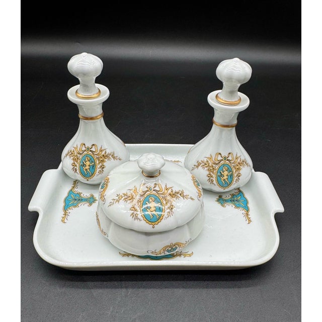 Early 20th Century Limoges French Porcelain Dresser Set For Sale - Image 5 of 8