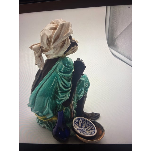 Mint 1940s Signed Algora Spain “Bedouin at Rest” Porcelain Figurine Hand Painted Mint Rare For Sale - Image 8 of 11
