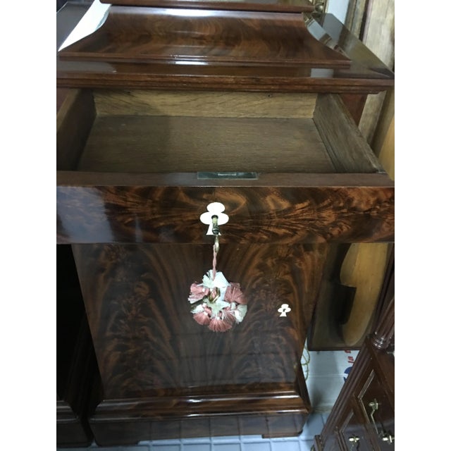 Antique Danish Trapezoidal Mahogany Cabinets with Drawer on Top, Set of 2 For Sale - Image 3 of 7