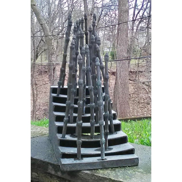 1980s 1980s Important Abstract Expressionist Cast Bronze Sculpture by Artist Mary K. Seyfarth, 20” High For Sale - Image 5 of 13