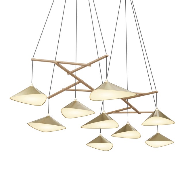 Emily Group of Nine Pendant in Metallic Tones by Daniel Becker For Sale - Image 6 of 6