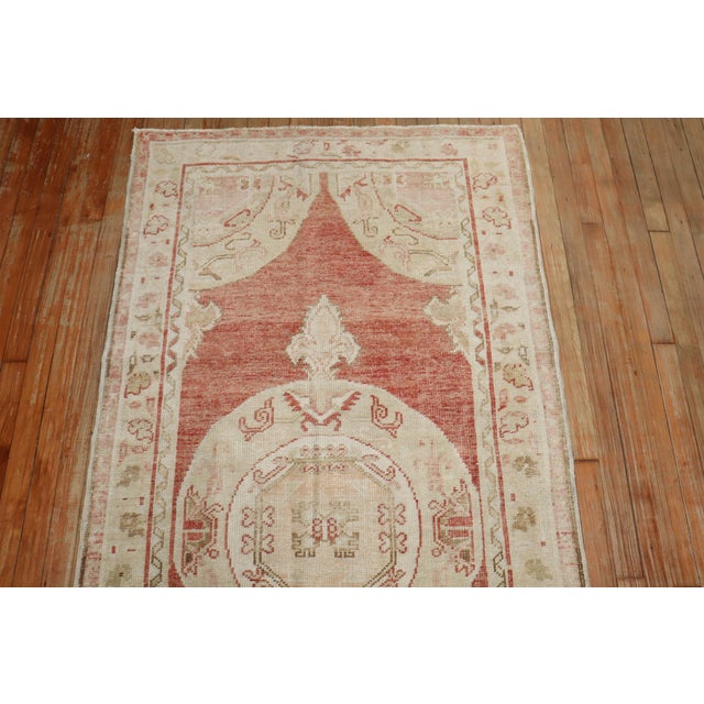 Mid 20th Century Vintage Zabihi Collection Turkish Oushak Throw Size Runner - 3'5" x 6'9" For Sale - Image 5 of 8