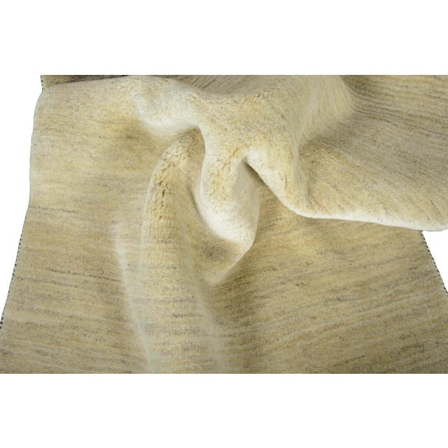 Cream Hand-Knotted Gabbeh Loribaft Rug For Sale - Image 8 of 10