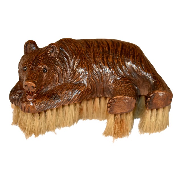 19th Century Black Forest Bear Clothes Brush For Sale