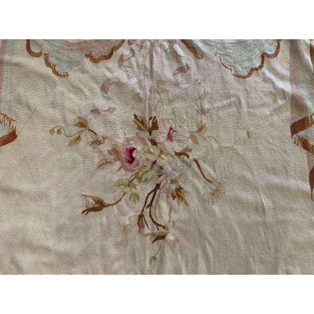 Textile Pair of 19th Century French Aubusson Handwoven Floral Portiere Panels For Sale - Image 7 of 12