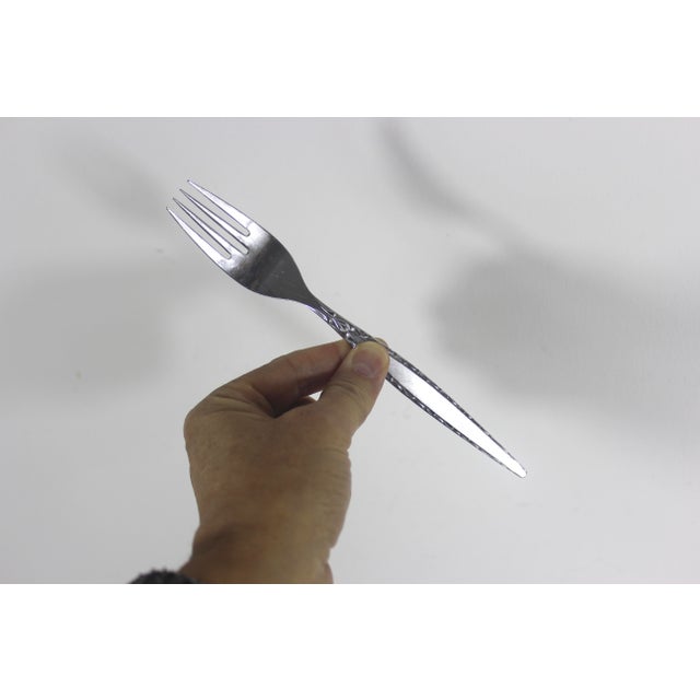 1960’s Mid Century ModernVenetia Dinner Fork Stainless Steel Oneida Community Matching - Set of 6 For Sale - Image 11 of 11