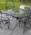 Salterini Patio Set Wrought Iron Table Peacock 4 Chairs Mid 20th C. For Sale - Image 10 of 11