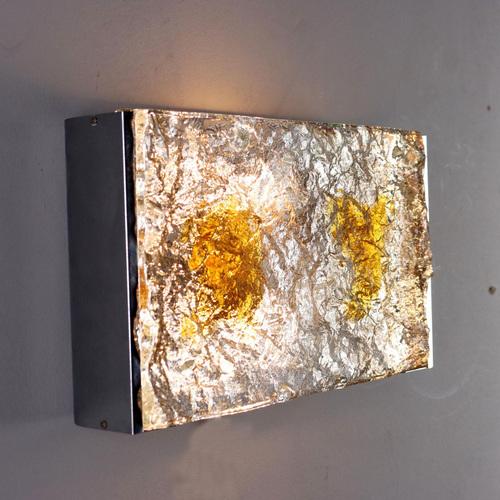 Vintage Wall Lamp in Aluminium & Glass, Italy, 1960s For Sale - Image 4 of 6