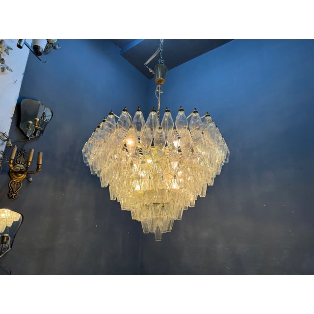 Large Murano Glass Poliedri Chandelier, Italy, 1970s For Sale - Image 14 of 18