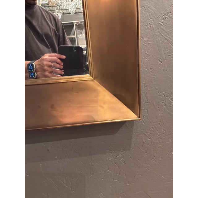 2020s Jonathan Charles Hamilton Brass Mirror For Sale - Image 5 of 6