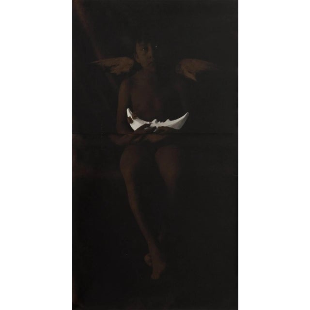 A contemporary gelatin silver print enhanced with oil-based pigment titled "Cancion de Cuna, 1993" by Guatemalan...