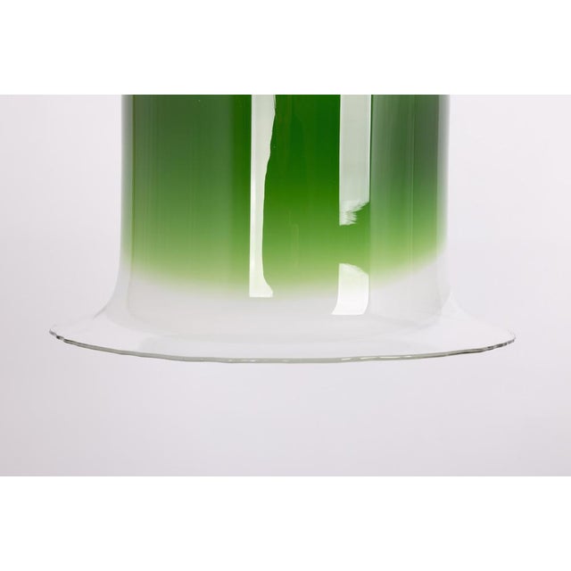 Gold Large Green White Glass Pendant Light from Peill and Putzler, Germany, 1970s For Sale - Image 8 of 12