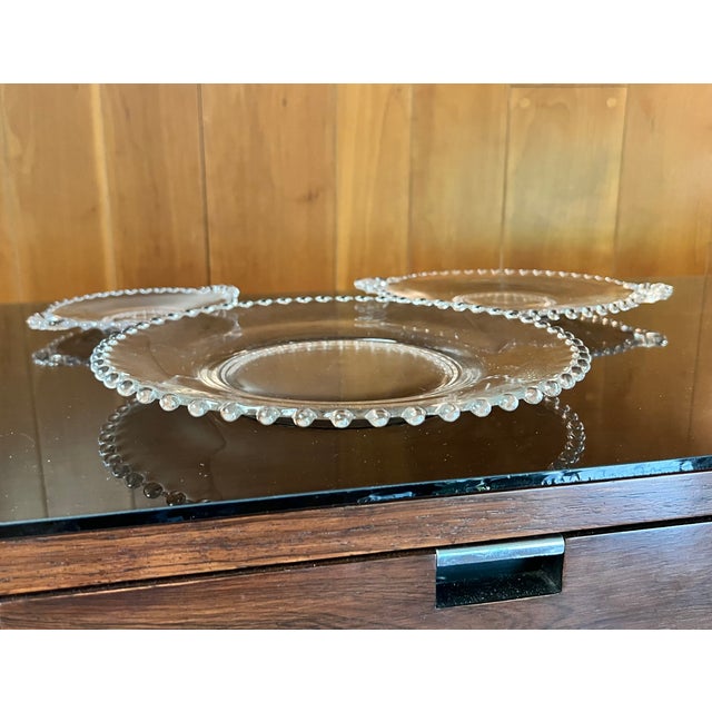 Glass Vintage Imperial Candlewick Platters - Set of Three For Sale - Image 7 of 7