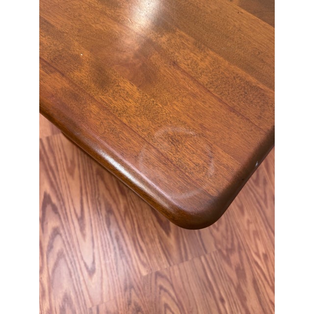 Camel Vintage Ethan Allen Classic Neoclassical Solid Maple & Live Birch Square Pedestal Side Table For Sale - Image 8 of 12
