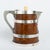 A handsome, large, heavy Victorian silver-plate banded, coopered oak jug/pitcher (flagon), circa1880-1890. For water, iced...