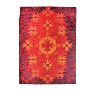 Red Birk Rug from Hammer Taepper, 1970s For Sale