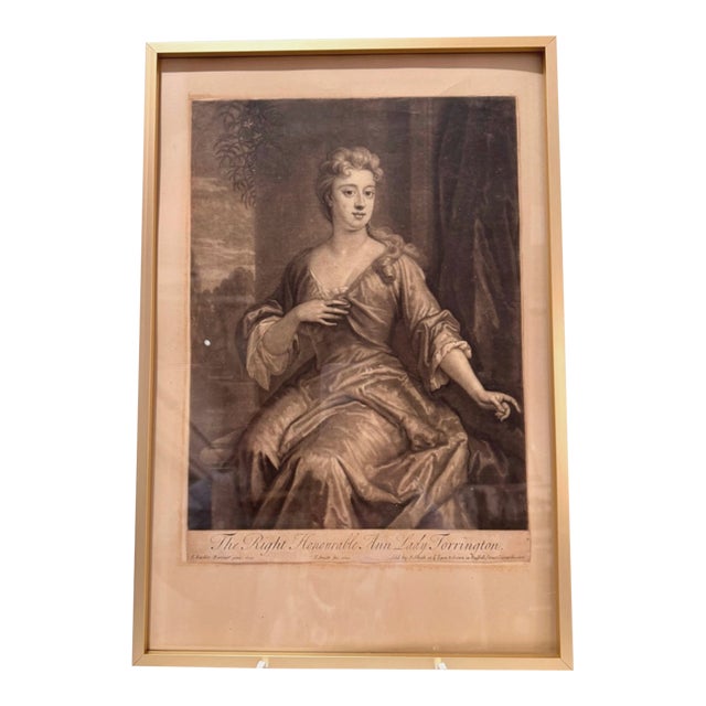 18th Century Mezzotint Engraving Ann Lady Torrington After Sir Godfrey Kneller For Sale
