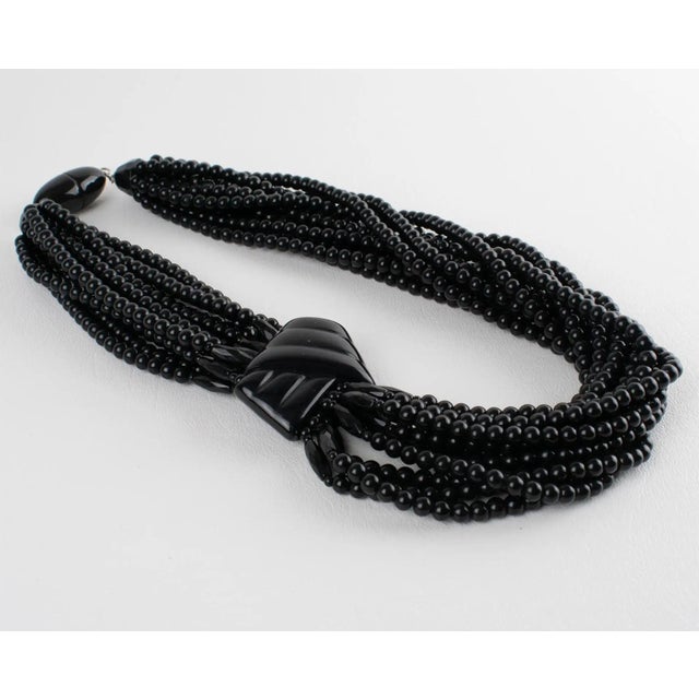 Angela Caputi Angela Caputi Licorice Resin Multi-Strand Necklace For Sale - Image 4 of 10