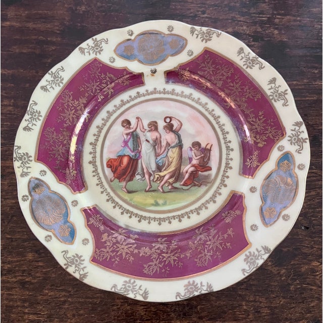 Early 20th Century Antique Royal Vienna Style 6.5" Porcelain Cabinet Plates - Set of 3 For Sale - Image 5 of 12