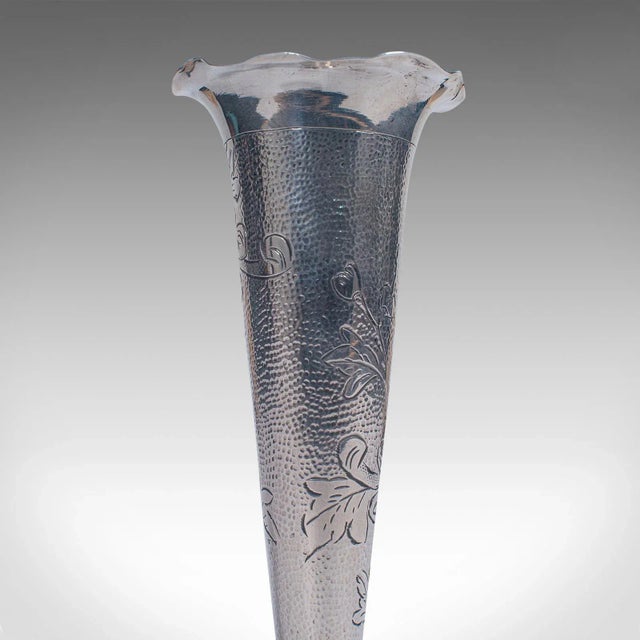 Metal 1960s Small Vintage Chinese Sterling Silver Single Stem Vase For Sale - Image 7 of 9