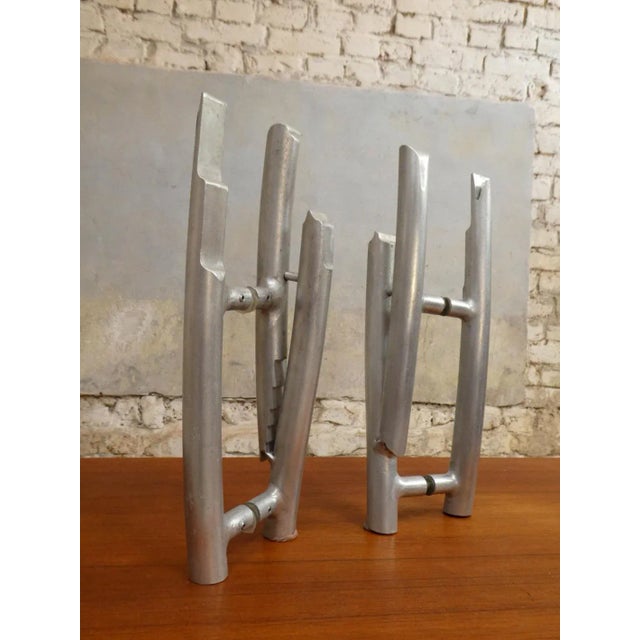 Cast Aluminum Door Handles, 1980s, Set of 2 For Sale - Image 4 of 8
