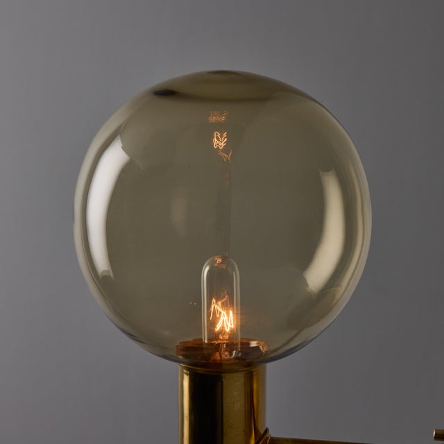 1960s Hans Agne Jakobsson #V149 Glass & Brass Wall Lamp for Markaryd For Sale - Image 11 of 13
