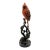 Brass Scarlet Solstice Red Cardinal Perched With Pinecones Figurine Sculpture For Sale
