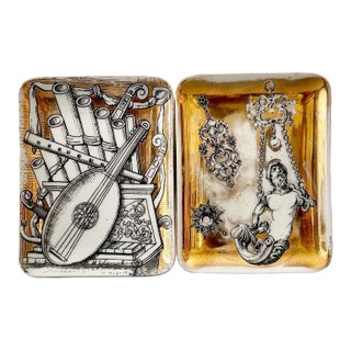 Vintage Pair of Piero Fornasetti Trinket Trays, Made in Milan For Sale