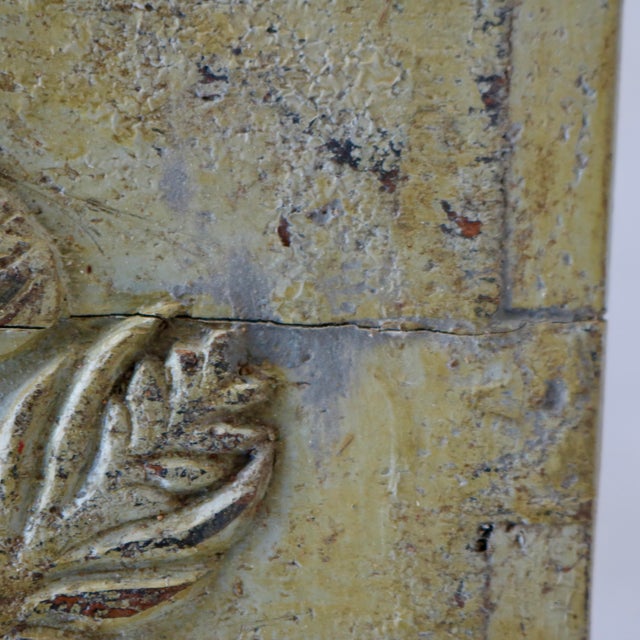 19th-Century European Provincial Carved Farinière / Salt Box in Original Sage Milk Paint For Sale - Image 9 of 17