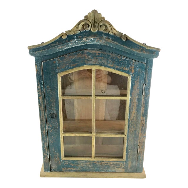 Shabby Chic Rustic Glass Display Cabinet Curio Chairish
