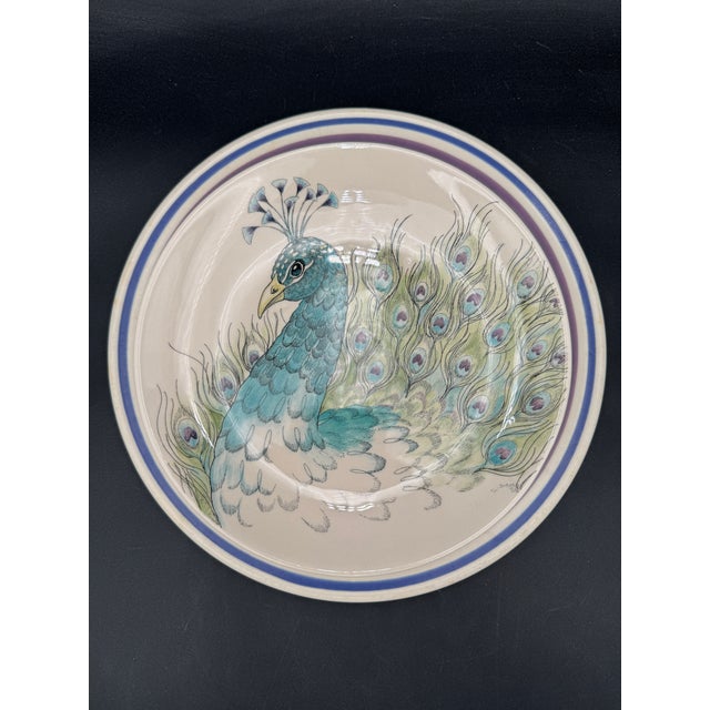 Accent Salad Plates Edie Rose Home Peacock Collection 9 1/8" Brand New - Set of 4 For Sale - Image 4 of 10