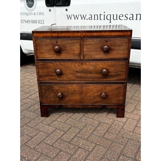 Small Georgian Mahogany Chest of Drawers For Sale - Image 3 of 13