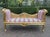 1960s French Louis XVI Gold Beech Cane Damask Settee For Sale - Image 10 of 10