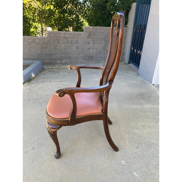 1950s Vintage Philadelphia Queen Anne Armchair - Chinoiserie & Gold Leaf For Sale - Image 5 of 9