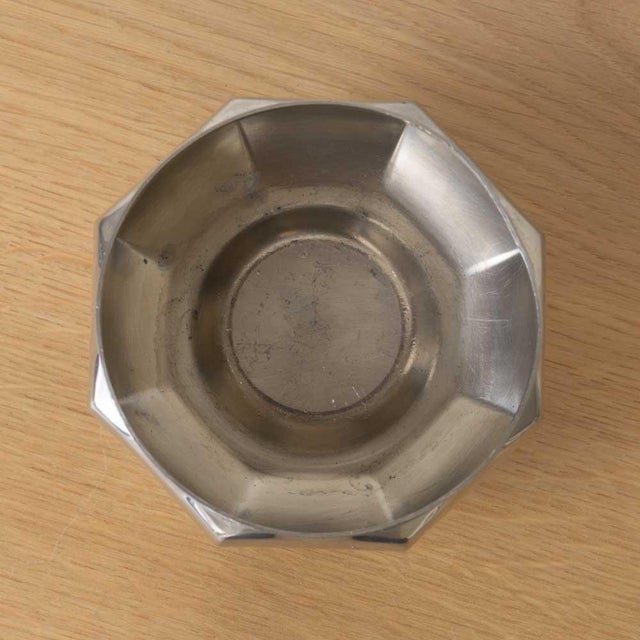 Metal 1930s French Art Deco Pewter Octagon Dish For Sale - Image 7 of 10