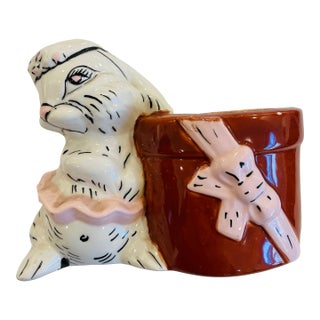 1939 Easter Ceramic: "Glamour Bunny" Planter by Twin Winton For Sale
