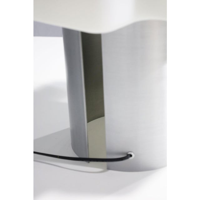 Metal Italian Glass and Aluminum Table Lamp Made in Italy For Sale - Image 7 of 8