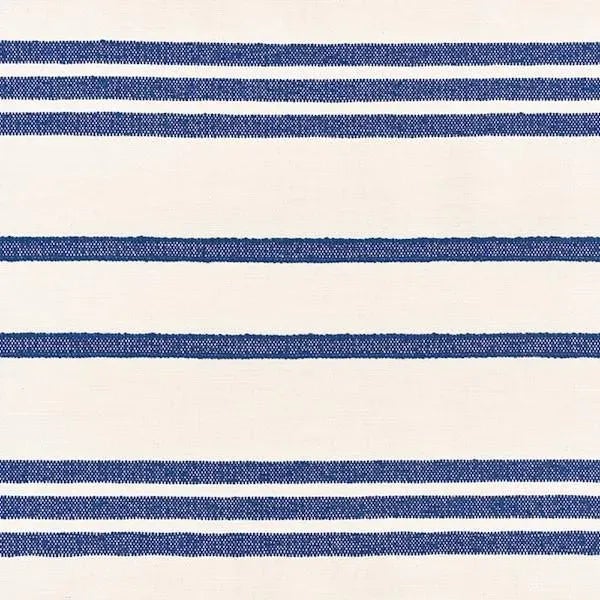 Schumacher Dune Stripe Fabric in Blue For Sale