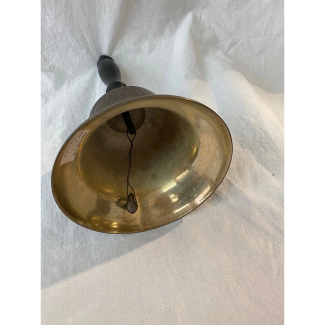 Traditional 1980s Brass and Wood Decorative Bell For Sale - Image 3 of 10