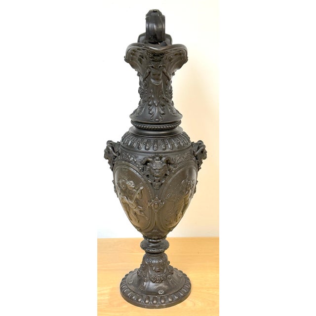 19th Century French Clodion-Style Bronzed Zinc Ewer with Bacchic Caryatid Handle For Sale - Image 13 of 18